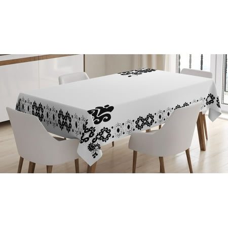 Turkish Pattern Tablecloth Oriental Framework with Stylized Leaf Ornament Black and White Damask Rectangular Table Cover for Dining Room Kitchen 60 X 90 Inches Black White by Ambesonne
Turkish Pattern Tablecloth Oriental Framework with Stylized Leaf Ornament Black and White Damask Rectangular Table Cover for Dining Room Kitchen 60 X 90 Inches Black White by Ambesonne