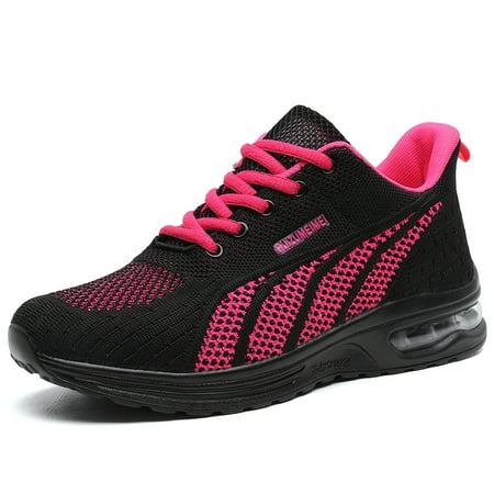 Lightweight Breathable Flying Air Cushion Weave Running Shoes Women‘s Footwear