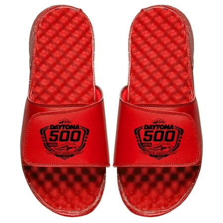 Men s ISlide Red NASCAR 2019 Daytona 500 Black Logo Slide Sandals