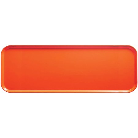 Cambro 9" x 26" x 1" Food Trays, Fiberglass, 12PK, Orange Pizazz, 926-222