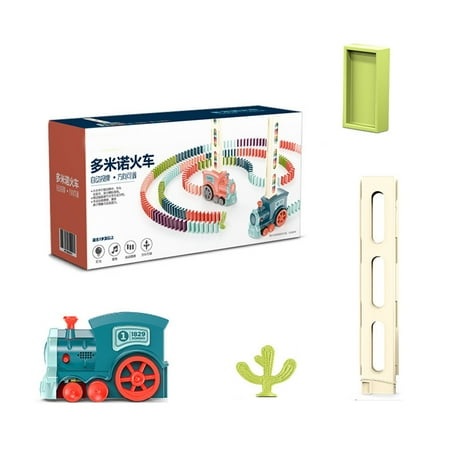 Domino Tile Toy Train for w/ Simulation Sound Children Toddler Fine Motor Skill