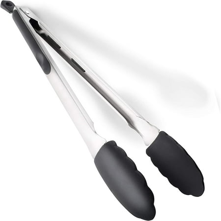 New DI ORO 2-Piece Kitchen Tongs Set (9-Inch and 12-Inch) – Stainless Steel with Non-Stick 480F Heat-Resistant Silicone Tips – Great Tool for Cooking Serving and Barbecuing - Dishwasher Safe (Black)
New DI ORO 2-Piece Kitchen Tongs Set (9-Inch and 12-Inch) – Stainless Steel with Non-Stick 480F Heat-Resistant Silicone Tips – Great Tool for Cooking Serving and Barbecuing - Dishwasher Safe (Black)
