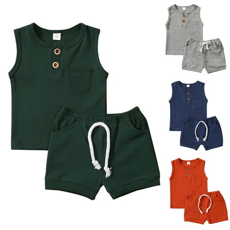 GYRATEDREAM Toddler Baby Boy Summer Clothes Solid Color Sleeveless Vest Tops+Shorts Kid Casual Outfits 6M-4T
GYRATEDREAM Toddler Baby Boy Summer Clothes Solid Color Sleeveless Vest Tops+Shorts Kid Casual Outfits 6M-4T