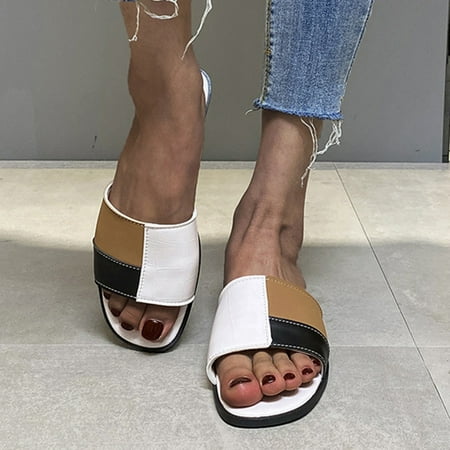 Aayomet Slippers for Women Leather Casual Open Slippers Fashion Bohemian Flat Folded Shoes Toe Summer Womens Women s slipper White 9
Aayomet Slippers for Women Leather Casual Open Slippers Fashion Bohemian Flat Folded Shoes Toe Summer Womens Women s slipper White 9