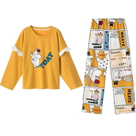 WANYNG pajamas for women Women Fashion Print Sets Wear Lounge Wear Pocket Home Sleep Set Tops+Pants Polyester blend Sleepwear Sets Yellow XL
WANYNG pajamas for women Women Fashion Print Sets Wear Lounge Wear Pocket Home Sleep Set Tops+Pants Polyester blend Sleepwear Sets Yellow XL