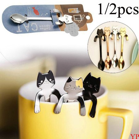 1/2Pcs New Cute Cat Long Handle Hanging Spoon Coffee Milk Stainless Steel Spoon Flatware Kitchen Tools Kids Gifts
1/2Pcs New Cute Cat Long Handle Hanging Spoon Coffee Milk Stainless Steel Spoon Flatware Kitchen Tools Kids Gifts