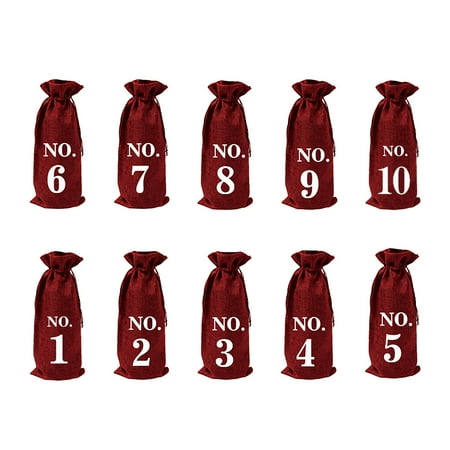 NUOLUX 10Pcs Jute Wine Bags Wine Bottle Cover 1 to 10 Numbers Wine Totes Gift Bags
NUOLUX 10Pcs Jute Wine Bags Wine Bottle Cover 1 to 10 Numbers Wine Totes Gift Bags