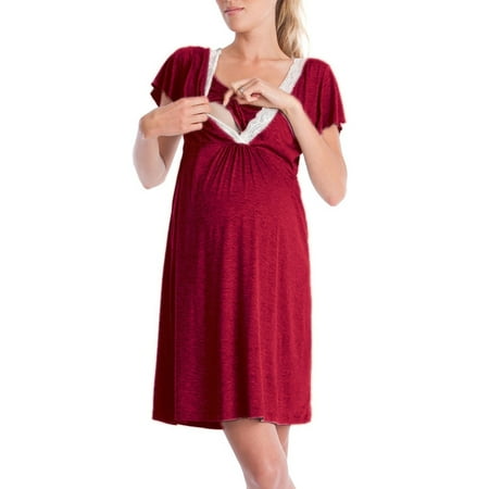 MoMarDer Pregnant Womens Short Sleeve V Neck Lace Pajamas Nightdress Marternity Nersing Sleepwear Gown
MoMarDer Pregnant Womens Short Sleeve V Neck Lace Pajamas Nightdress Marternity Nersing Sleepwear Gown