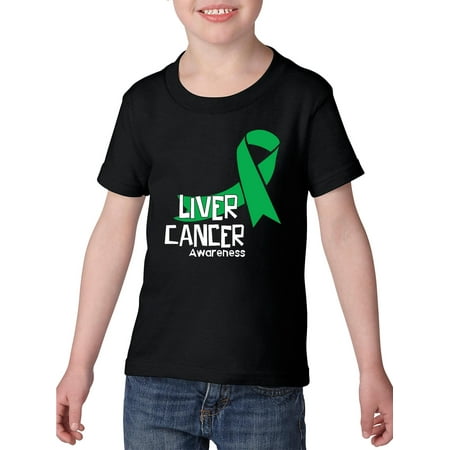 Liver Cancer Awareness Heavy Cotton Toddler Kids T-Shirt Tee Clothing