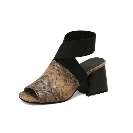 Wazshop Ladies High Heels Summer Heeled Sandals Ankle Strap Dress Sandal Snake Print Chunky Heel Pumps Women Peep Toe Comfort Brown 8.5
Wazshop Ladies High Heels Summer Heeled Sandals Ankle Strap Dress Sandal Snake Print Chunky Heel Pumps Women Peep Toe Comfort Brown 8.5