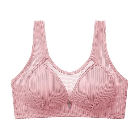 

RYRJJ Clearance Push Up Bras for Women Full-Coverage Wireless Everyday Bra Comfort Unpadded No Underwire Mesh Breathable Bralette Shaping Cup(Hot Pink XL)
