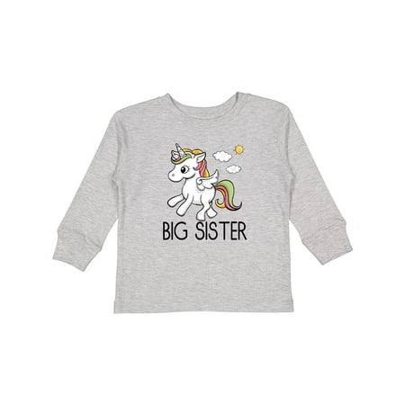 Inktastic Big Sister Unicorn Gift Toddler Toddler Girl Long Sleeve T-Shirt