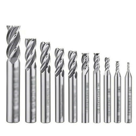 10Pcs 4-Flute End Mill Bits High-speed Steel Straight Shank Drill Bits Milling Cutter for Aluminum Steel
10Pcs 4-Flute End Mill Bits High-speed Steel Straight Shank Drill Bits Milling Cutter for Aluminum Steel