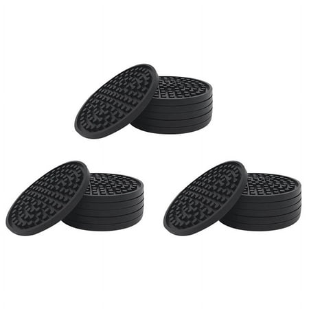 Black Round Silicone Rubber Drink Coasters (Set of 18) Non- Perfect for Homes & Bars
Black Round Silicone Rubber Drink Coasters (Set of 18) Non- Perfect for Homes & Bars