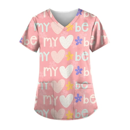 QWERTYU Pockets Scrubs Top for Women Casual Short Sleeve Nursing Scrubs Working Professionals Uniform V Neck Graphic T Shirt Pink S
QWERTYU Pockets Scrubs Top for Women Casual Short Sleeve Nursing Scrubs Working Professionals Uniform V Neck Graphic T Shirt Pink S