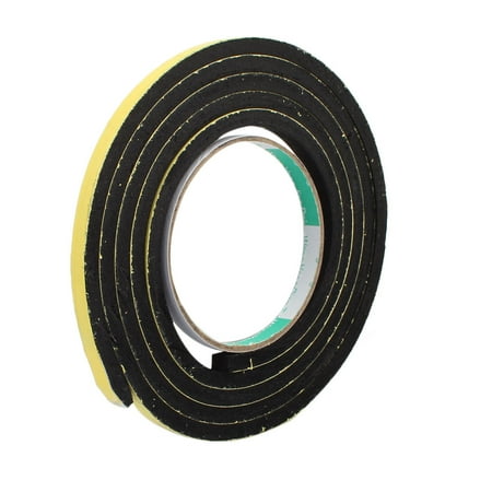 2M 8mm x 6mm Single-side Adhesive Shockproof Sponge Tape Yellow Black