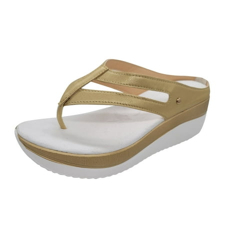 Slippers for Women Women S Fashion Summer Slope Heel Platform Flip Flops Hollow Flip Flops Womens Slippers Pu Gold 42
Slippers for Women Women S Fashion Summer Slope Heel Platform Flip Flops Hollow Flip Flops Womens Slippers Pu Gold 42