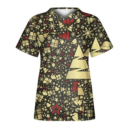 Cakiesky Womens Scrub Tops Quick-Dry V-Neck Short Sleeve Christmas Scrub Tops Khaki XL
Cakiesky Womens Scrub Tops Quick-Dry V-Neck Short Sleeve Christmas Scrub Tops Khaki XL