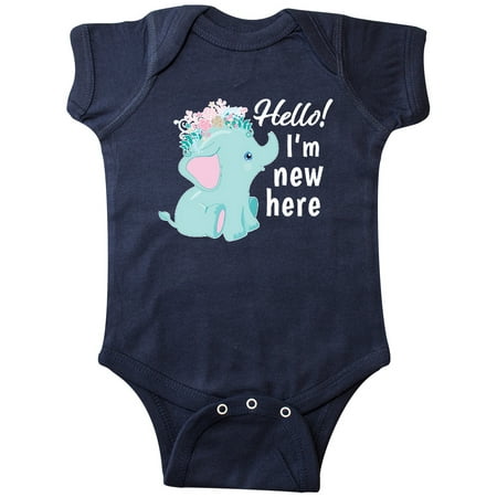 Inktastic Hello I m New Here with Cute Baby Elephant with Flower Crown Gift Baby Boy or Baby Girl Bodysuit
Inktastic Hello I m New Here with Cute Baby Elephant with Flower Crown Gift Baby Boy or Baby Girl Bodysuit