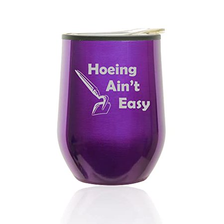 Stemless Wine Tumbler Coffee Travel Mug Glass with Lid Hoeing Ain t Easy Funny (Royal Purple)
Stemless Wine Tumbler Coffee Travel Mug Glass with Lid Hoeing Ain t Easy Funny (Royal Purple)