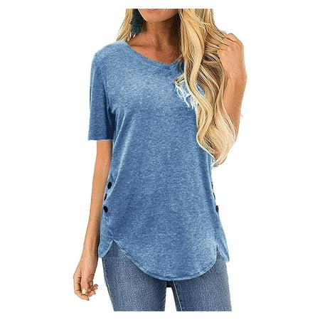 Alueeu Dress Womens Summer Tops Short Sleeve V-Neck T Shirts Button Tunics Casual Blouses Beige Bra White Long Sleeve Fitted Blue 2XL
Alueeu Dress Womens Summer Tops Short Sleeve V-Neck T Shirts Button Tunics Casual Blouses Beige Bra White Long Sleeve Fitted Blue 2XL