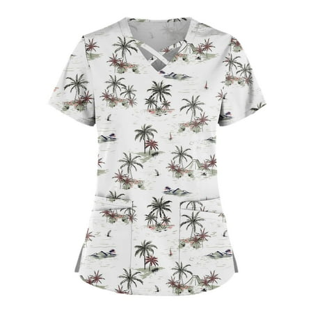 KSCYKKKD Womens Tops Plus Size Cute Printed Scrub Working Uniform Tops for Womens Cross V Neck Short Sleeve Fun T-shirtss Workwear Tee with Pockets White M
KSCYKKKD Womens Tops Plus Size Cute Printed Scrub Working Uniform Tops for Womens Cross V Neck Short Sleeve Fun T-shirtss Workwear Tee with Pockets White M