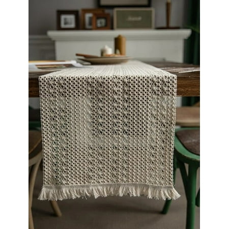 Hotian Macrame Linen Table Runner with Tassel for Kitchen Dining and Home Decor Beige 63 x 11.8
Hotian Macrame Linen Table Runner with Tassel for Kitchen Dining and Home Decor Beige 63 x 11.8