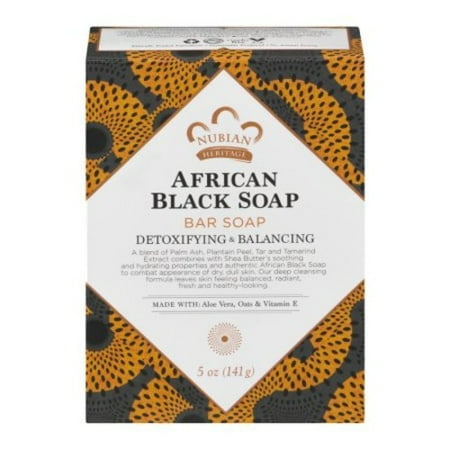 (2 pack) Nubian Heritage African Black Bar Soap, Detoxifying & Clarifying, 5 oz.