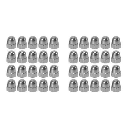 M6 Thread Dia Dome Head 304 Stainless Steel Cap Hex Nuts 40Pcs
