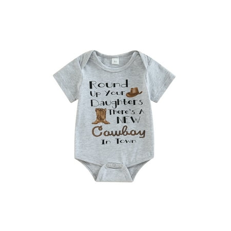jaweiwi Infant Baby Boys Girls Romper 0 3M 6M 12M Letter Cowboy Hat Print Short Sleeve Crew Neck Jumpsuits Summer Casual Bodysuits
jaweiwi Infant Baby Boys Girls Romper 0 3M 6M 12M Letter Cowboy Hat Print Short Sleeve Crew Neck Jumpsuits Summer Casual Bodysuits