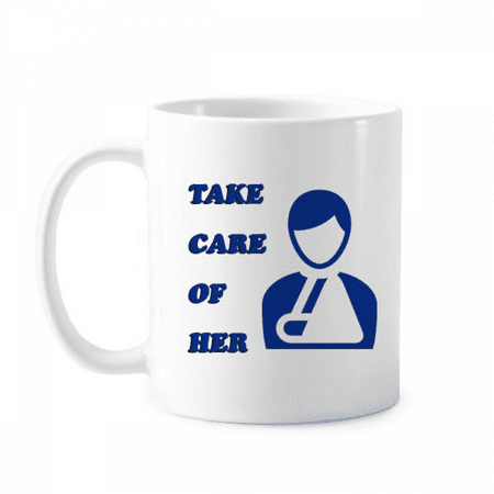 

Care Men Injury Body Art Deco Fashion Mug Pottery Cerac Coffee Porcelain Cup Tableware