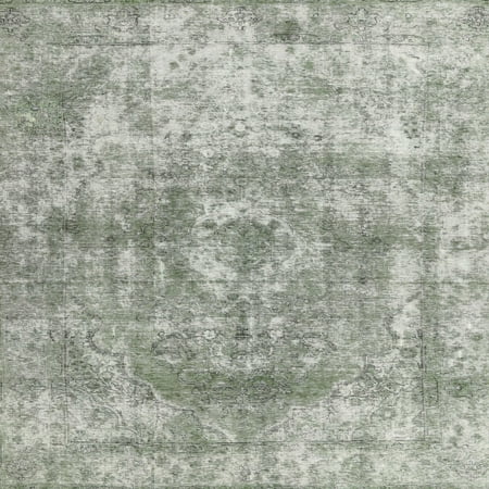 Ahgly Company Indoor Square Contemporary Sage Green Area Rugs 4 Square