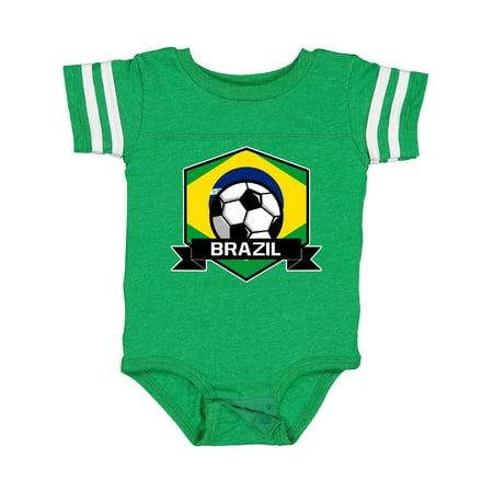 Inktastic Soccer Brazil Flag Banner Gift Baby Boy or Baby Girl Bodysuit