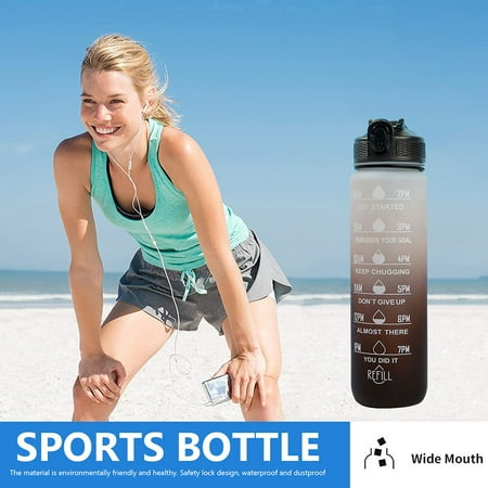 Yegsfteu 1000ml Water Cup Straw Gradient Color Sport Kettle with Time Marker and Rope (B)
Yegsfteu 1000ml Water Cup Straw Gradient Color Sport Kettle with Time Marker and Rope (B)