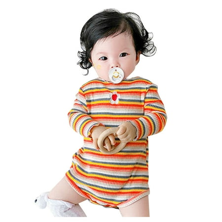 Newborn Infant Baby Boys Girls Spring and Autumn Rainbow Striped Print Long Sleeve Romper Bodysuit Outfits
Newborn Infant Baby Boys Girls Spring and Autumn Rainbow Striped Print Long Sleeve Romper Bodysuit Outfits