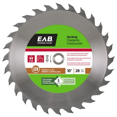 Exchange-A-Blade 1010782 10 in. x 28 Teeth Framing Decking Saw Blade - Recyclable Exchangeable