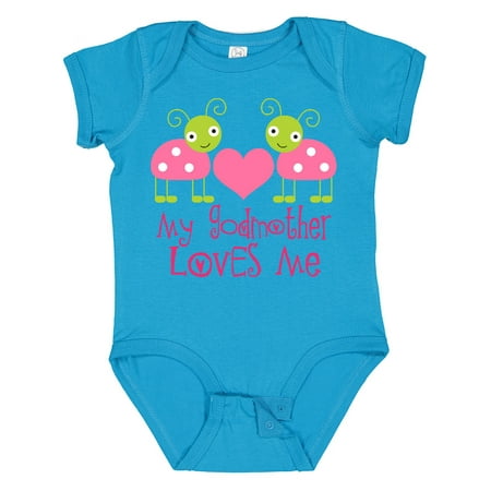Inktastic My Godmother Loves Me Girls Ladybug Gift Baby Girl Bodysuit