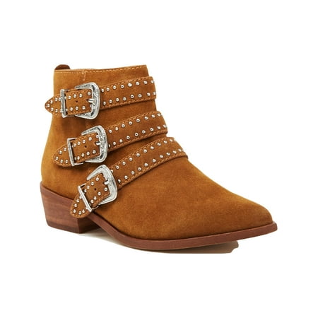 Aqua Womens BLANE Suede Studded Ankle Boots