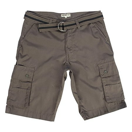 Blue Gear Mens Big And Tall Size 32-52 Belted Cell Phone Pocket Cargo Shorts (Olive,32)