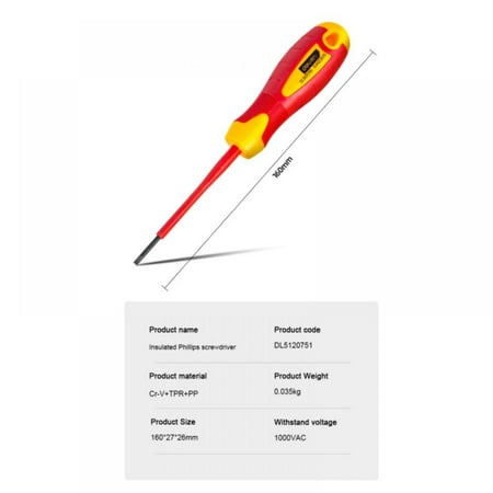 Deli Insulated Screwdriver for Slotted Screws
Deli Insulated Screwdriver for Slotted Screws