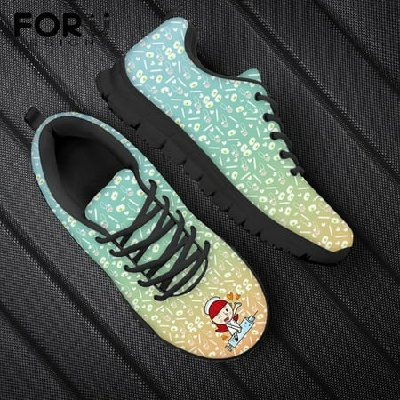 Lovely Cartoon Nures Caring Pattern Women Flats Shoes Breathable Air Mesh Sneakers Female Super Light Lace Up Shoes
Lovely Cartoon Nures Caring Pattern Women Flats Shoes Breathable Air Mesh Sneakers Female Super Light Lace Up Shoes