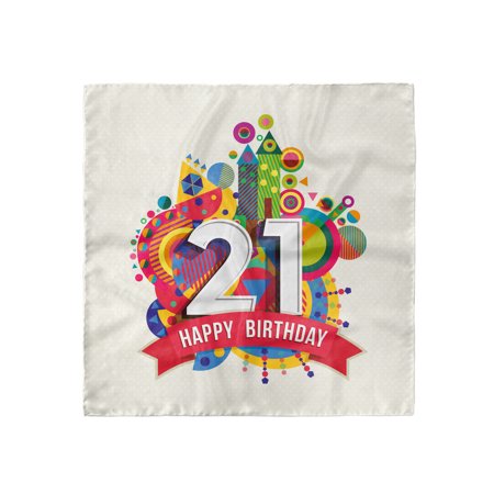 21st Birthday Head Scarf, Happy Birthday Image, Head Wrap, 3 Sizes, by Ambesonne