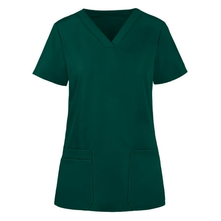 Yyeselk Women Scrub Tops Solid Color Stretchy V Neck Holiday T Shirt Short Sleeve Soft Lightweight Working Uniform Pocket Nursing Workwear T-Shirts Plus with Pockets Green M
Yyeselk Women Scrub Tops Solid Color Stretchy V Neck Holiday T Shirt Short Sleeve Soft Lightweight Working Uniform Pocket Nursing Workwear T-Shirts Plus with Pockets Green M