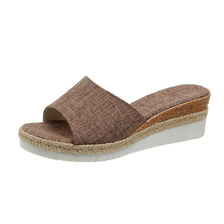 CBGELRT Slipps Shoes for Women Indoor Walking Casual Shoe Ladies Fashion Solid Color Cloth Open Toe Casual Slope Heel Thick Sole Sippers Brown Asian Size 38
CBGELRT Slipps Shoes for Women Indoor Walking Casual Shoe Ladies Fashion Solid Color Cloth Open Toe Casual Slope Heel Thick Sole Sippers Brown Asian Size 38