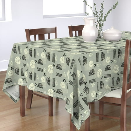 Cotton Sateen Tablecloth 70 Square - Mid Century Modern Neutral Block Print Abstract Tribal Sage Gray Print Custom Table Linens by Spoonflower
Cotton Sateen Tablecloth 70 Square - Mid Century Modern Neutral Block Print Abstract Tribal Sage Gray Print Custom Table Linens by Spoonflower