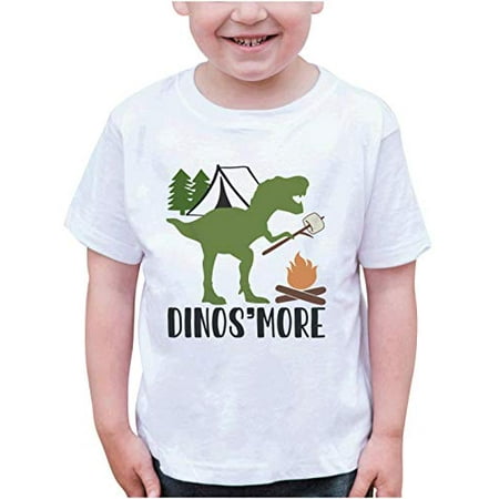 7 ate 9 Apparel Kids Dinos more Dinosaur Tent White T-Shirt