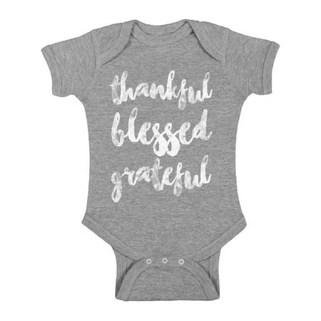 Awkward Styles Thanksgiving Baby Bodysuit Thankful Blessed Grateful Romper