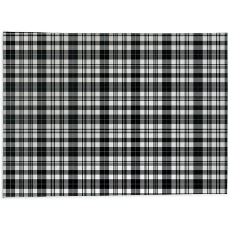 Noho Plaid Black and White Kitchen Mat by Kavka Designs