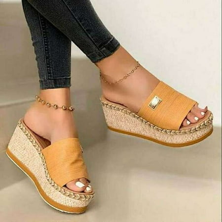 Summer Wedges Slippers Platform High Heels Women Slipper Ladies Outside Shoes Basic Clog Wedge Slipper Flip Flop Sandals
Summer Wedges Slippers Platform High Heels Women Slipper Ladies Outside Shoes Basic Clog Wedge Slipper Flip Flop Sandals