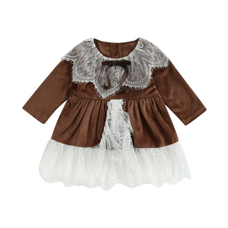 Sunisery Kids Baby Girls Velvet Princess Dress Long Sleeve Round Neck Lace Patchwork A-line Dress Christmas
Sunisery Kids Baby Girls Velvet Princess Dress Long Sleeve Round Neck Lace Patchwork A-line Dress Christmas